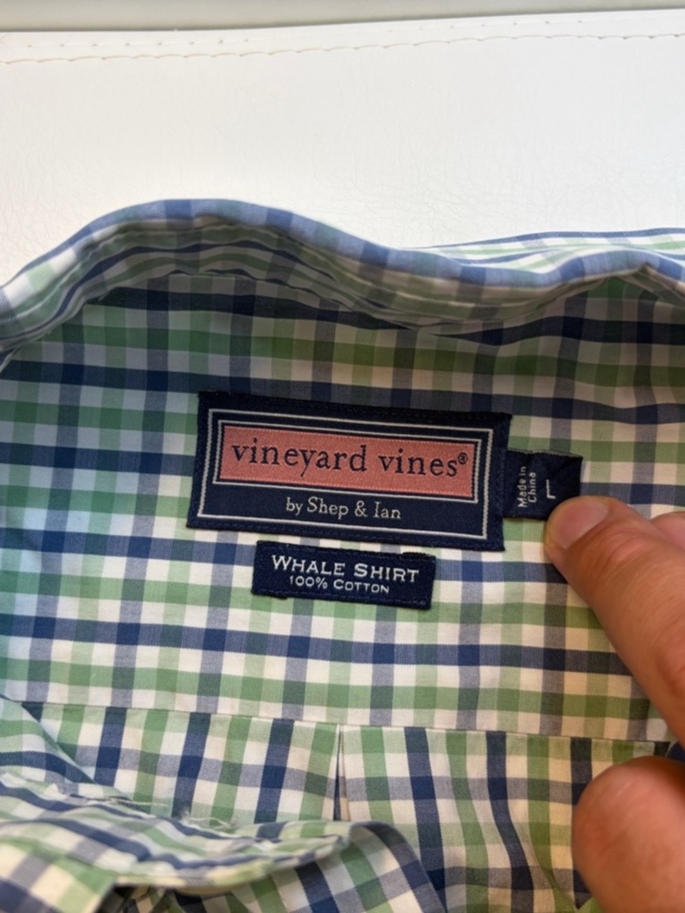 Vineyard Vines Large Whale Shirt Button-Down in Green & Blue